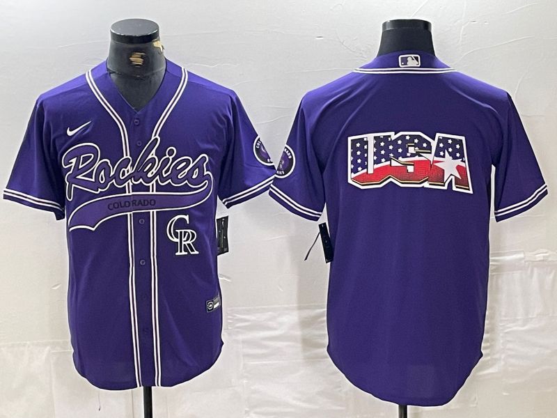 Men Colorado Rockies Blank Purple Joint name Nike 2024 MLB Jersey style 6->colorado rockies->MLB Jersey